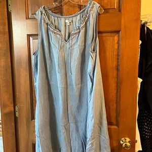 Chambray sleeveless dress